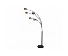 Lampada da terra STELLA - 5 punti luce - H 210 cm - Nera e dorata