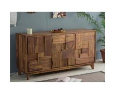 Credenza VILMA - 3 ante - Legno di palissandro - Naturale