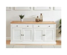 Credenza HONFLEUR - 4 ante e 2 cassetti - Abete bianco