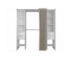 Guardaroba allungabile MARTIN - 115/190 cm - Bianco
