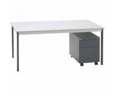 Ufficio completo SATO, scrivania + cassettiera con rotelle, profondità 590 mm
