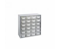 Cassettiera per magazzinaggio, alt. x largh. x prof. 387 x 366 x 173 mm, 24 cassetti in PP, ognuno con 3 scomparti