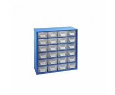 Cassettiera per magazzinaggio, alt. x largh. x prof. 387 x 366 x 173 mm, 24 cassetti in PP, ognuno con 12 scomparti con / senza divisori