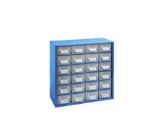 Cassettiera per magazzinaggio, alt. x largh. x prof. 387 x 366 x 173 mm, 24 cassetti in PP, ognuno con 3 scomparti