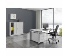 mauser Ufficio completo ARCOS, scrivania, armadio con ante scorrevoli, cassettiera con rotelle con 3 cassetti