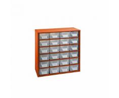 Cassettiera per magazzinaggio, alt. x largh. x prof. 387 x 366 x 173 mm, 24 cassetti in PP, ognuno con 12 scomparti con / senza divisori