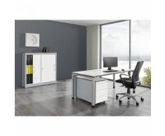 mauser Ufficio completo ARCOS, scrivania, armadio con ante scorrevoli, cassettiera con rotelle con 3 cassetti