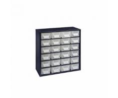 Cassettiera per magazzinaggio, alt. x largh. x prof. 387 x 366 x 173 mm, 24 cassetti in PP, ognuno con 3 scomparti