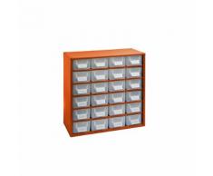 Cassettiera per magazzinaggio, alt. x largh. x prof. 387 x 366 x 173 mm, 24 cassetti in PP, ognuno con 3 scomparti
