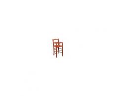 Seggiolone in legno massello di faggio finitura rosso laccato L46xPR46xH101 cm Made in Italy