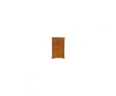 Armadio Country in legno massello di tiglio finitura noce L120xPR59xH197 cm. Made in Italy