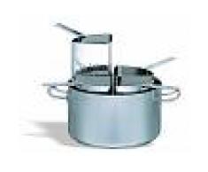 Casseruola in acciaio inox 18/10 completa di N.4 colapasta compatibile con cucina a induzione Capacità lt. 31.4 Dimensioni ø cm. 40x25h Modello 105-040