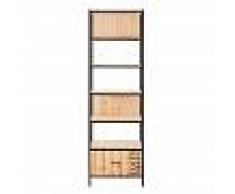 Maisons du Monde Scaffale stile industriale con 1 cassetto in metallo nero e abete Docks