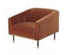 Maisons du Monde Poltrona vintage arancione ruggine in velluto Costello