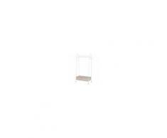 Homcom Stand Rella Appendiabiti con 2 Cassetti in Metallo Bianco e Beige 99x47x185cm
