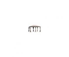 Outsunny Gazebo in Acciaio con 6 Pali e Tende Laterali 4x3m Khaki