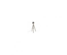 QAZQA Lampada da terra TRIPOD CAMERA legno e pelliccia sintetica marrone