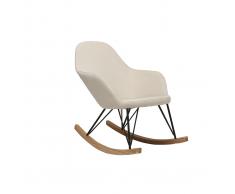 Poltrona relax - Sedia a dondolo tessuto naturale gambe in metallo e frassino JHENE
