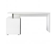 Scrivania design bianca e nera laccata cassetti lato sinistro MAXI