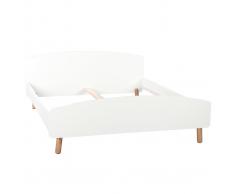 Letto adulto scandinavo 160 x 200 cm legno e bianco NEA