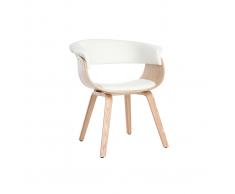 Poltrona scandinava Bianco e Legno chiaro OKTAV