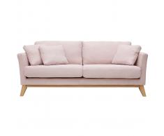 Divano scandinavo 3 posti sfoderabile tessuto rosa OSLO