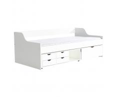 Letto per bambini a cassetti 90x190 in pino bianco CLEO