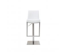 Sgabello da bar design contemporaneo - metallo e PU bianco - KYLE