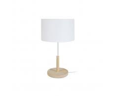 Lampada da tavolo design in legno Bianco ELIOT