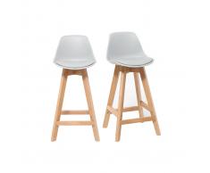 Sgabello design grigio chiaro e legno 65cm gruppo di due MINI PAULINE