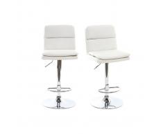 Sgabello da bar design PU bianco gruppo di 2 CLARK