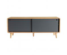 Mobile TV scandinavo quercia chiaro e grigio 140cm COPENHAGUE