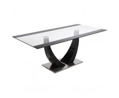 Tavolo da pranzo design in vetro e laccato nero 200 cm PEARL