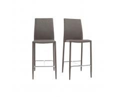Coppia di 2 sgabelli / sedie da bar design beige TALOS