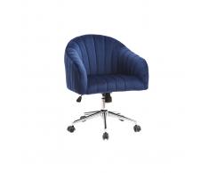 Poltrona da ufficio in velluto Blu scuro ROMI