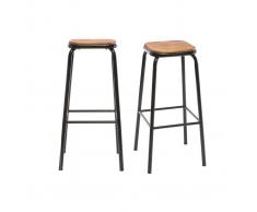 Sgabello da bar design nero gruppo di 2 H75cm MEMPHIS