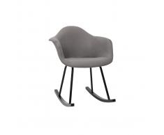 Sedia a dondolo design effetto velluto grigio chiaro MAMBO