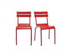 Sedia design metallo rosso gruppo di 2 SHERMAN