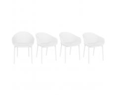 Sedie design bianche interno / esterno (gruppo di 4) OSKOL