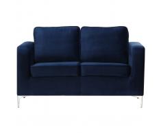 Divano a 2 posti design in velluto Blu scuro HARRY