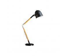 Lampada design in metallo nero e legno GABY