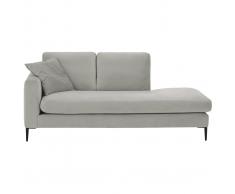 Meridiana in velluto grigio chiaro COZY