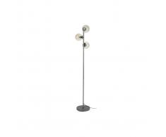 Lampada industriale in vetro e metallo finizione argento anziano GLOB