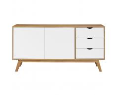 Credenza scandinavo bianco e legno chiaro NEELA