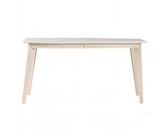 Tavolo da pranzo design allungabile bianco e legno chiaro L150-200 LEENA