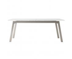 Tavolo da pranzo design allungabile bianco e metallo L190-240 MARNY