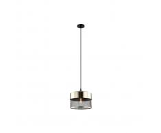 Lampada da soffitto design in metallo dorato e nero RING