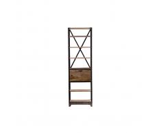 Libreria in legno massiccio e metallo stile industriale ATELIER