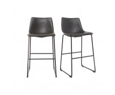 Sgabello da bar vintage PU nero 73cm gruppo di 2 NEW ROCK