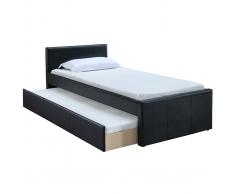 Letto estraibile 90 x 195 PU nero opaco MACCO